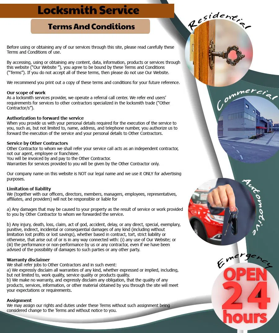 Interstate Locksmith Shop Santa Monica, CA 310-975-3526 - Terms-and-conditions